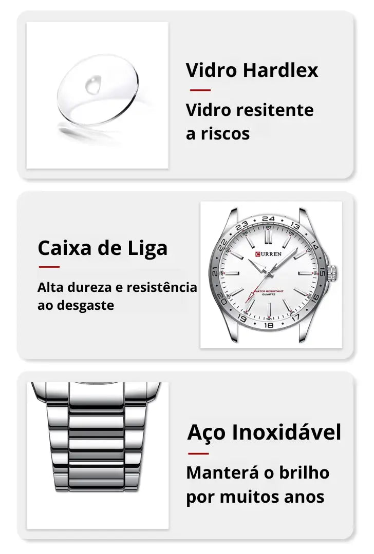 Relógio Social Masculino - CURREN