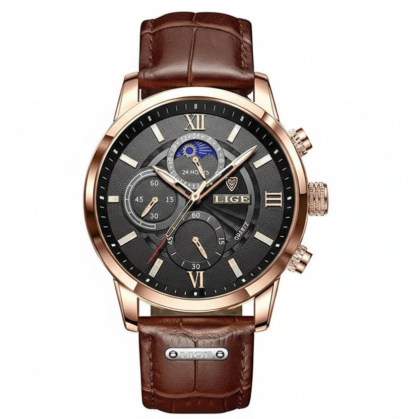 Relógio Masculino em Couro Lige