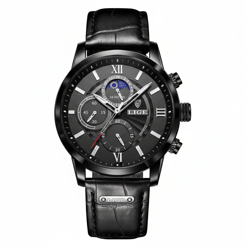 Relógio Masculino em Couro Lige